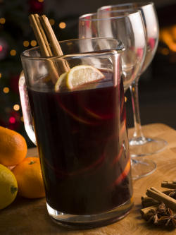 Mulled wine ready to serve at the Christmas party